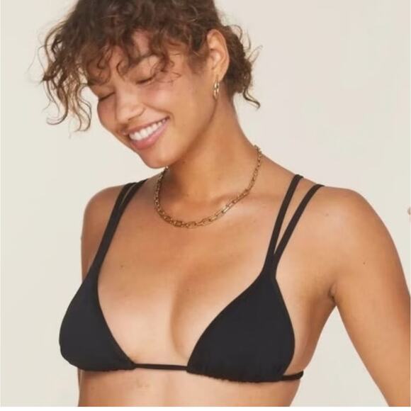 Andie Other - Demi Moore X Andie The Cannes Top Size Large Black String Bikini NWT